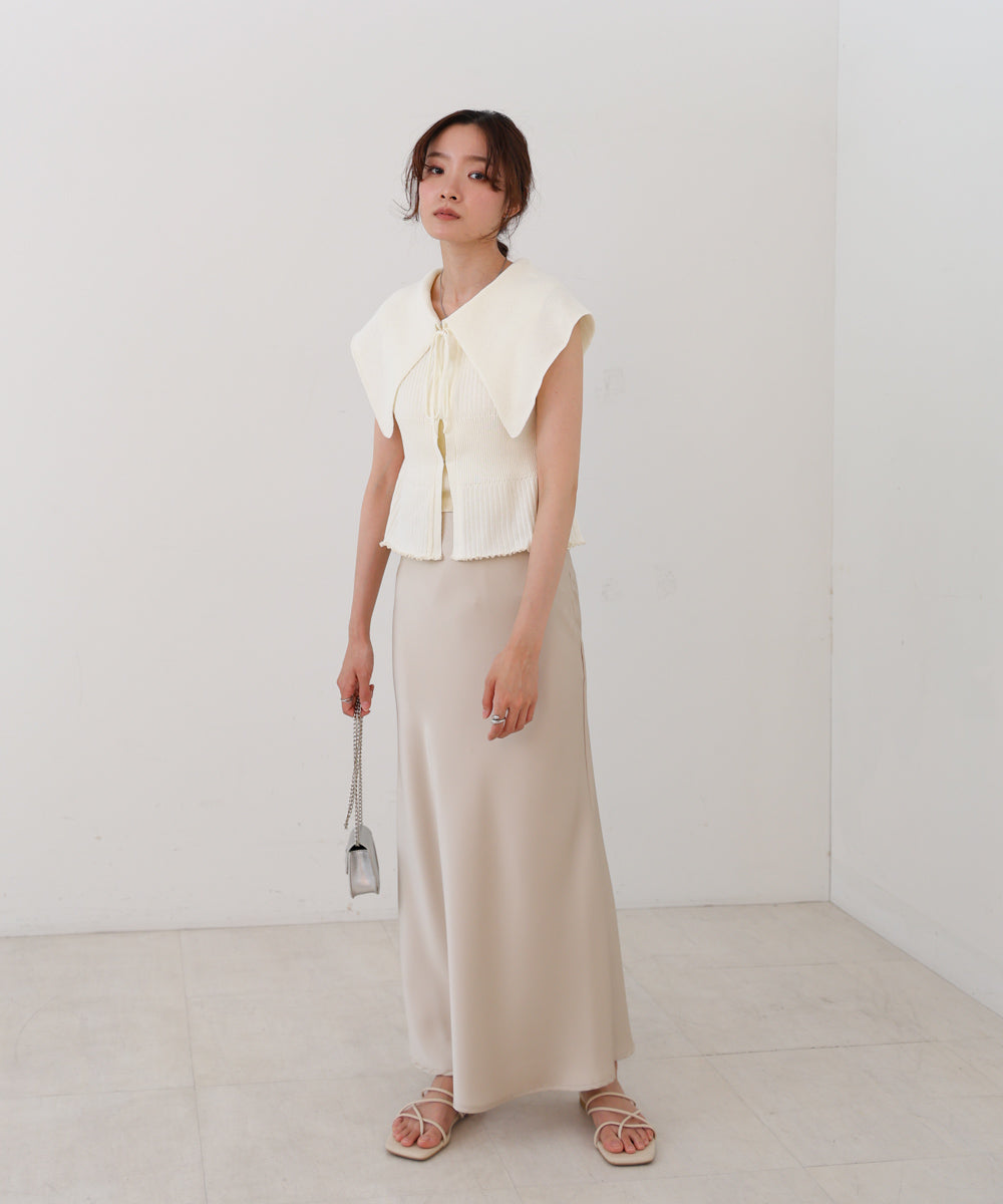 ビッグカラーサマーニットトップス