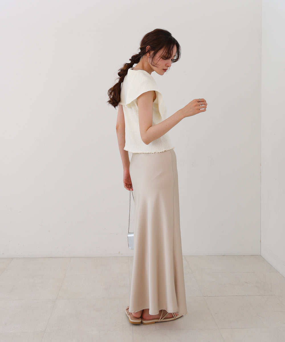 ビッグカラーサマーニットトップス