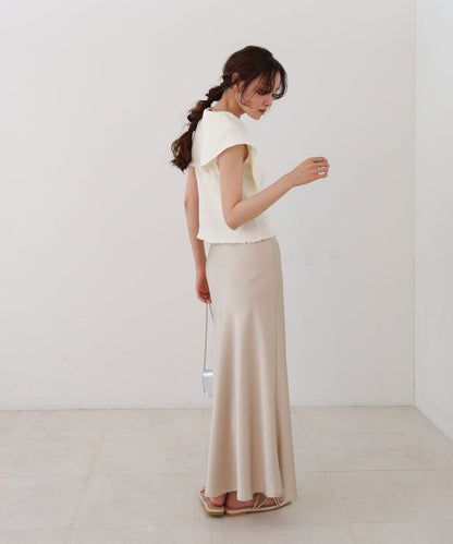 ビッグカラーサマーニットトップス