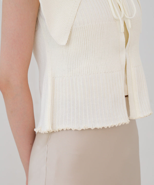 ビッグカラーサマーニットトップス