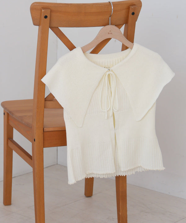 ビッグカラーサマーニットトップス