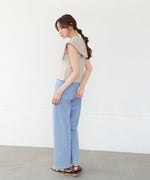 ビッグカラーサマーニットトップス