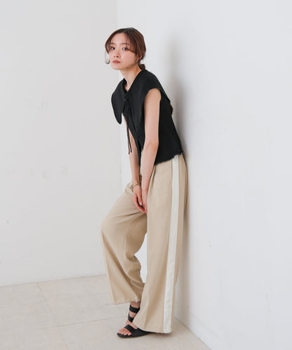 ビッグカラーサマーニットトップス