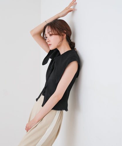 ビッグカラーサマーニットトップス