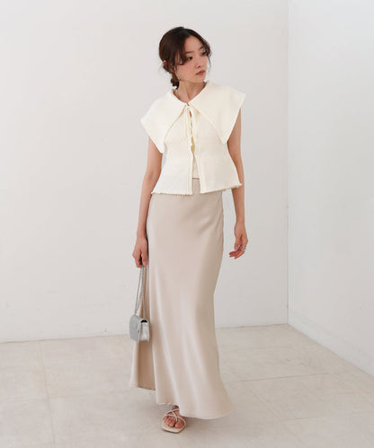 ビッグカラーサマーニットトップス