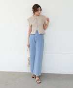 ビッグカラーサマーニットトップス