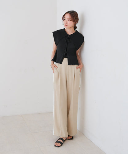 ビッグカラーサマーニットトップス