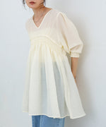 ギャザーミニワンピース