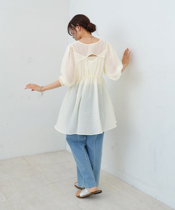 ギャザーミニワンピース