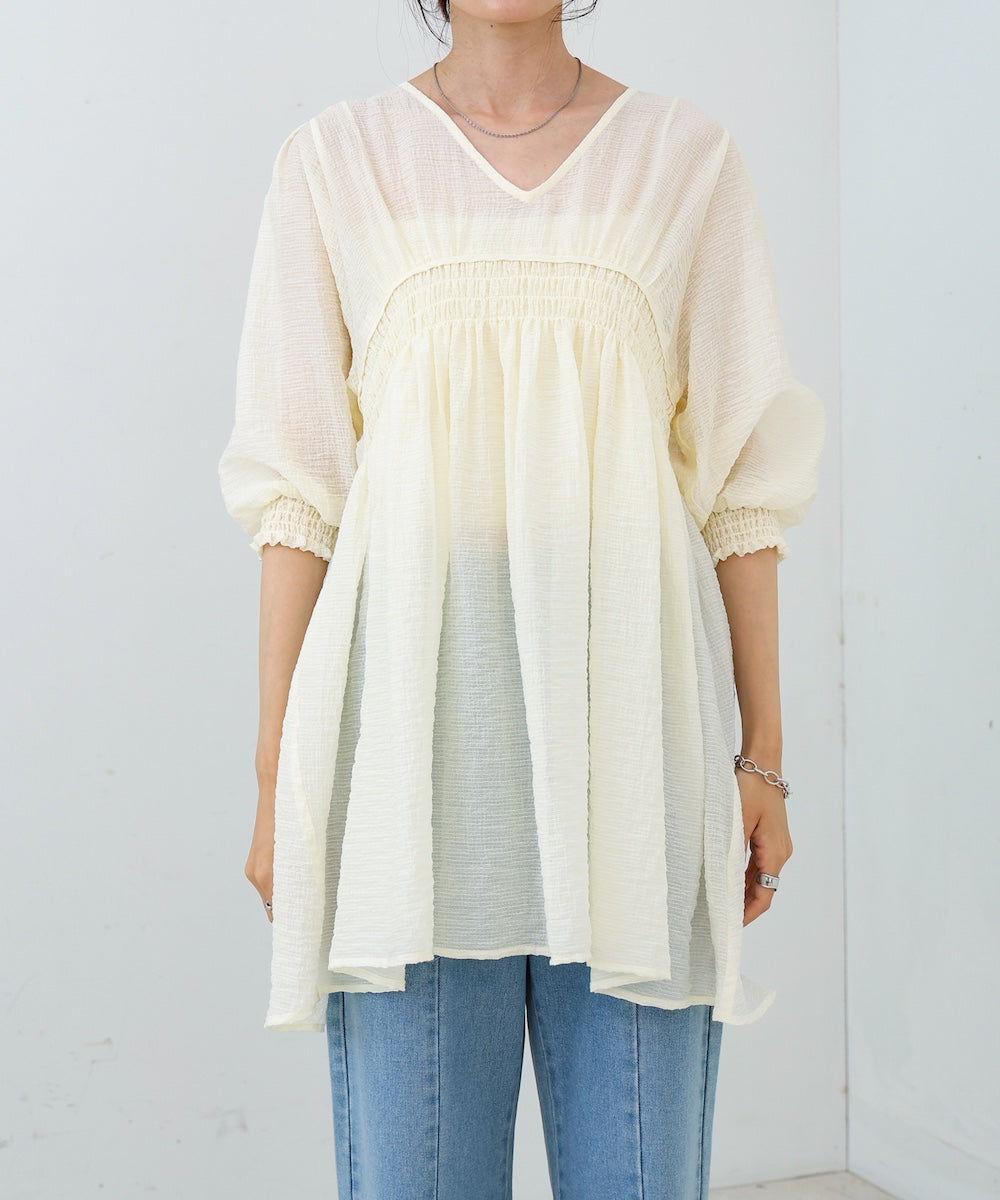 ギャザーミニワンピース