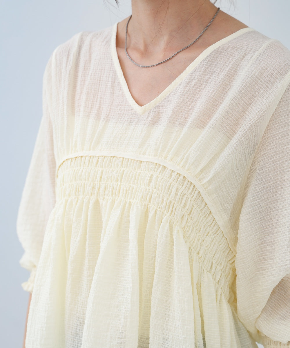 ギャザーミニワンピース