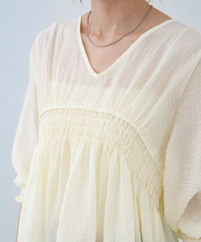 ギャザーミニワンピース