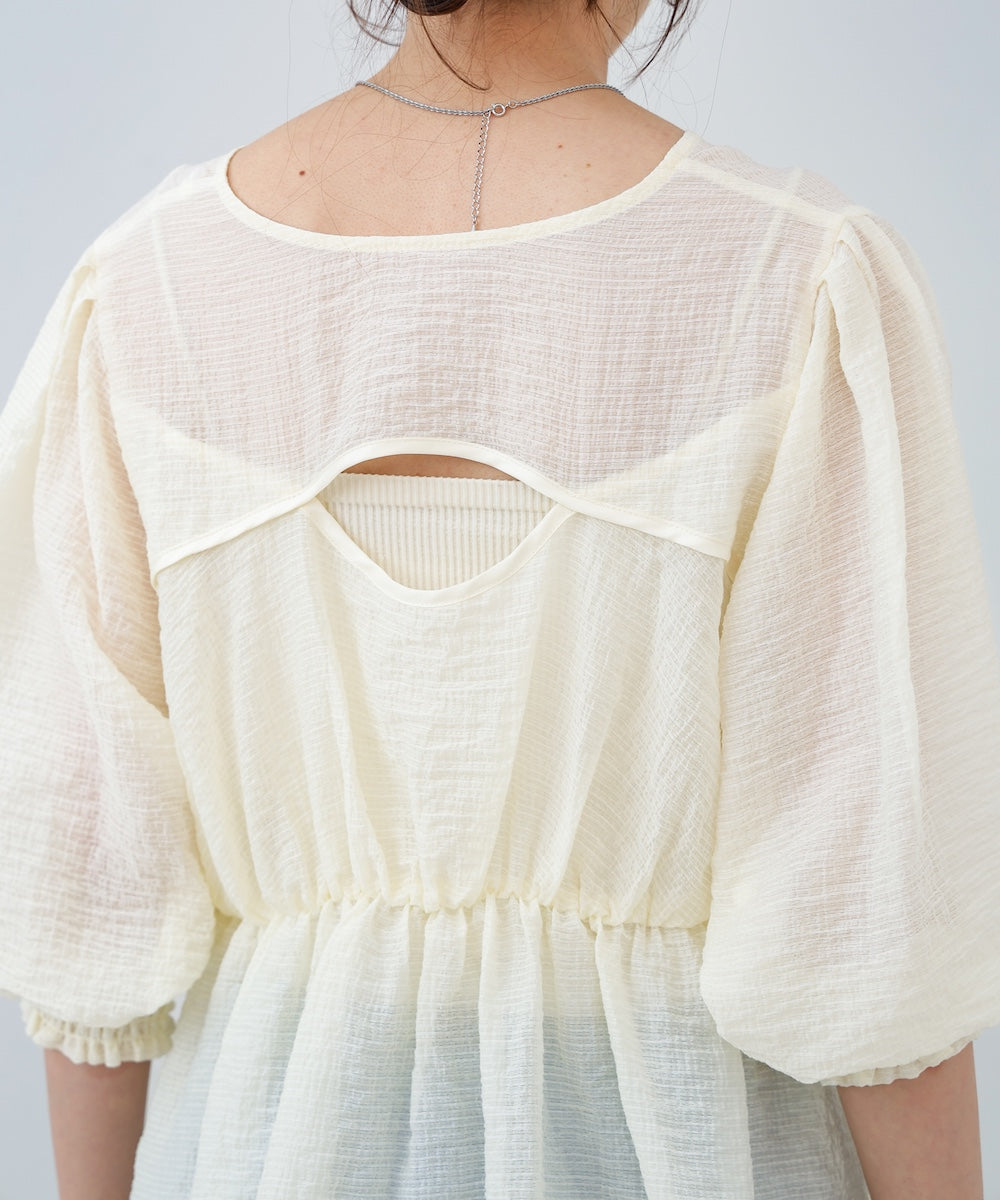 ギャザーミニワンピース