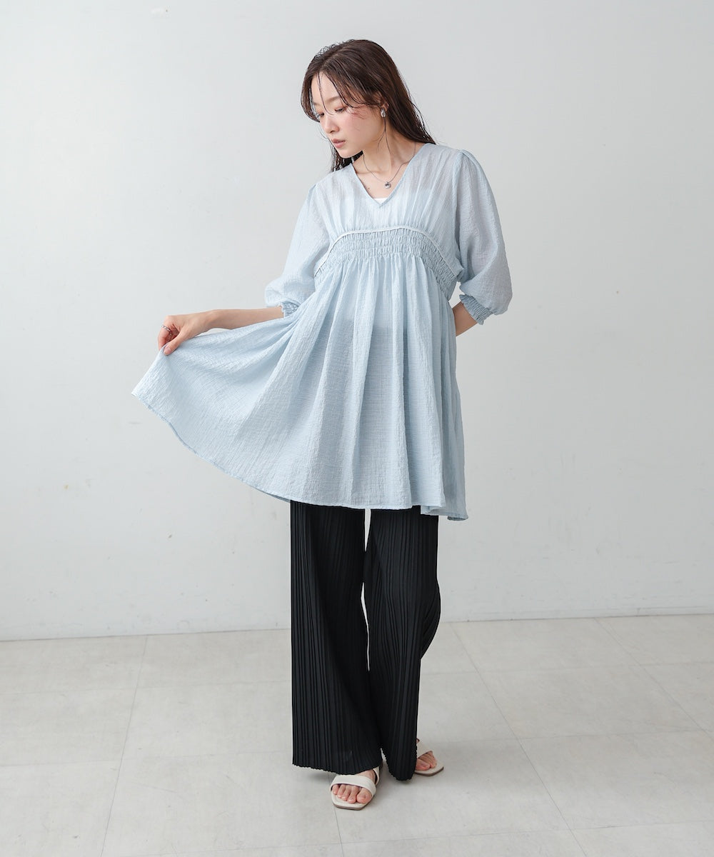 ギャザーミニワンピース