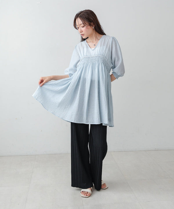 ギャザーミニワンピース