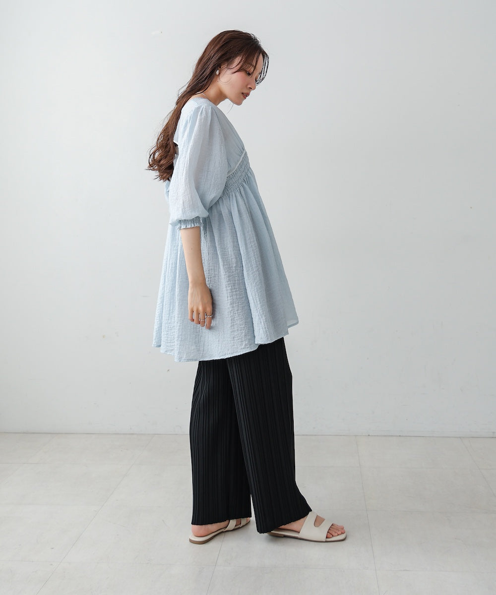 ギャザーミニワンピース