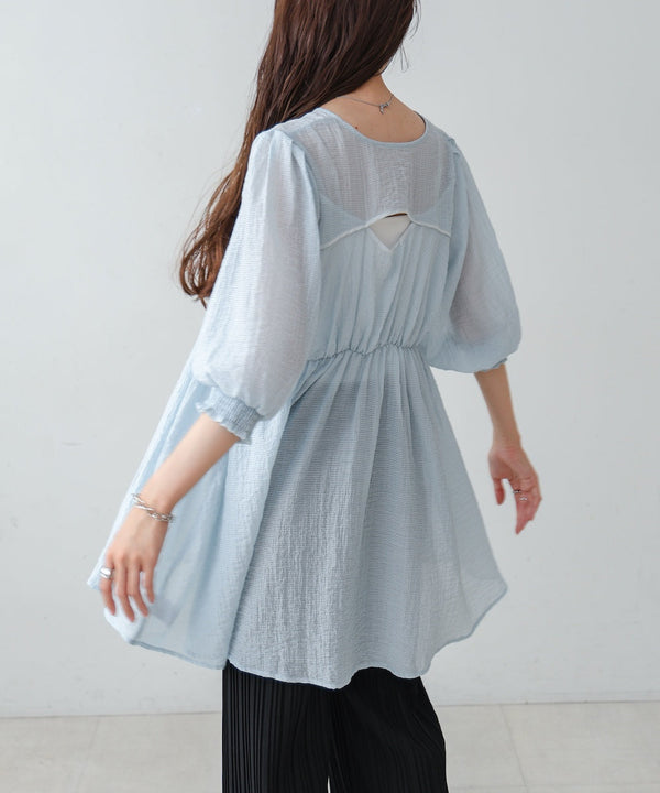 ギャザーミニワンピース