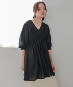 ギャザーミニワンピース