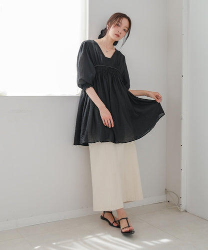 ギャザーミニワンピース