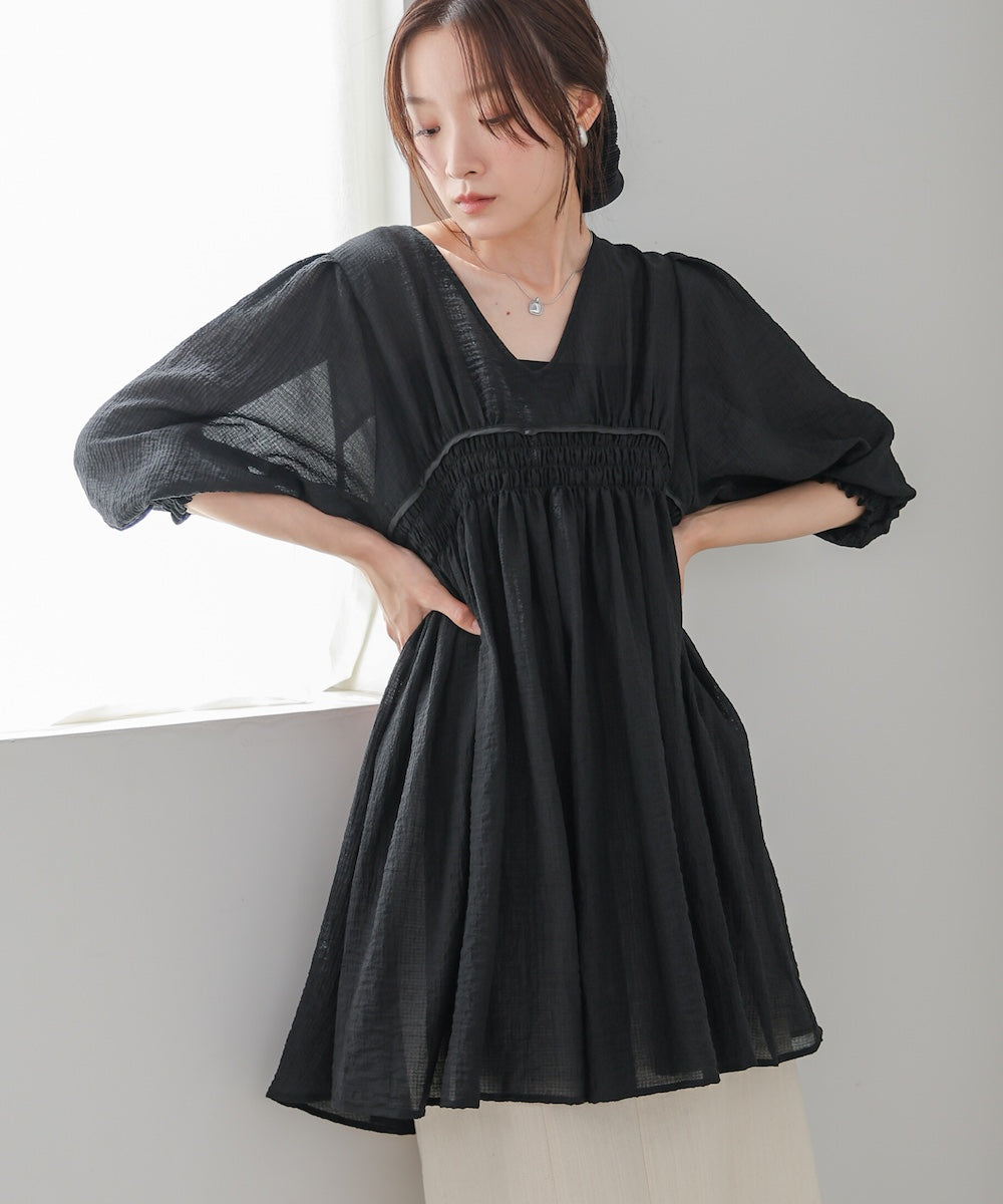 ギャザーミニワンピース