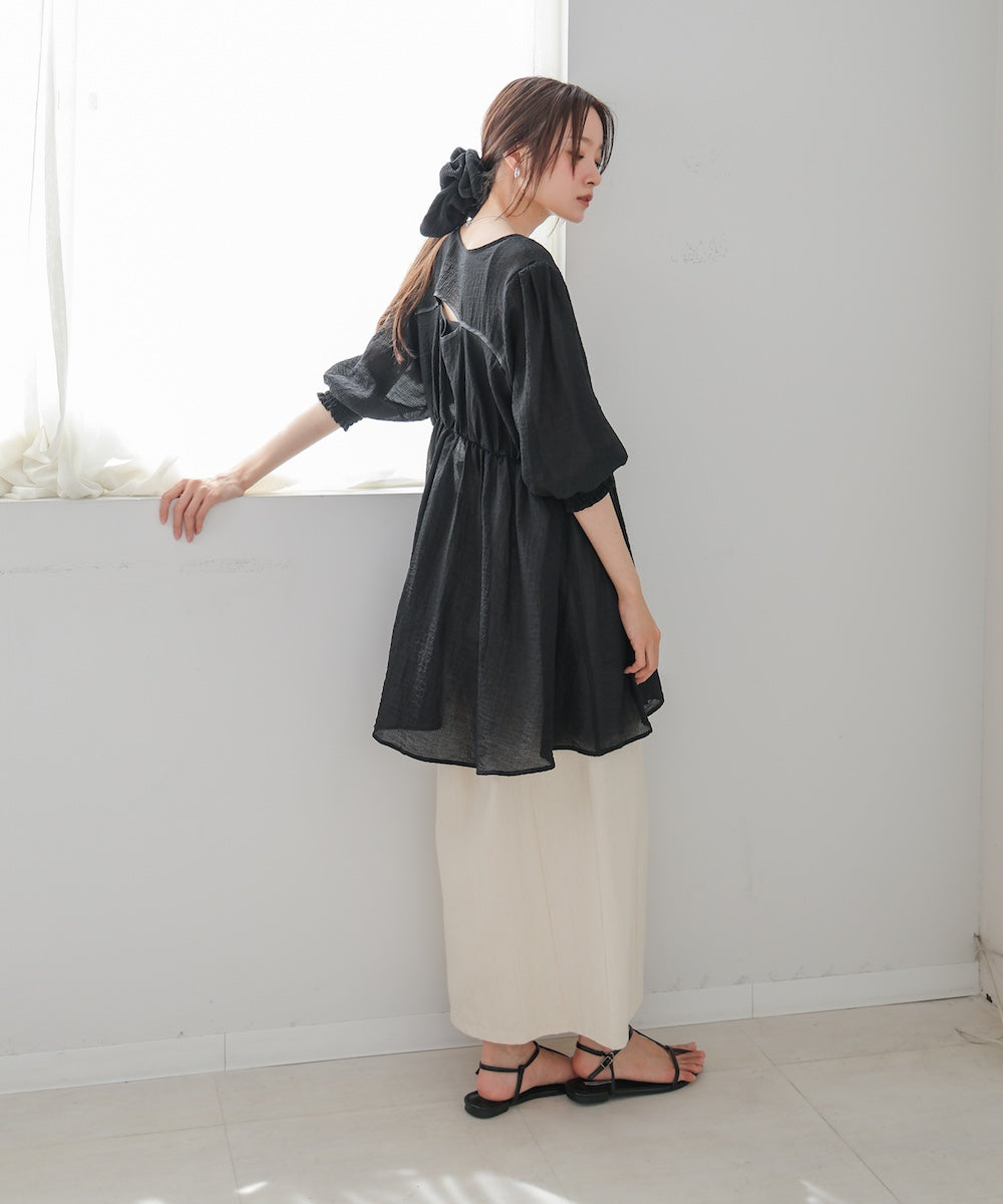 ギャザーミニワンピース