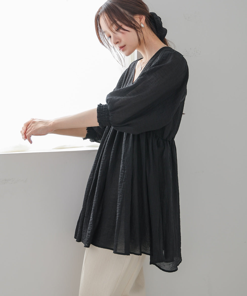 ギャザーミニワンピース