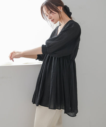 ギャザーミニワンピース