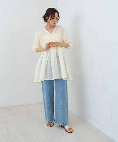 ギャザーミニワンピース