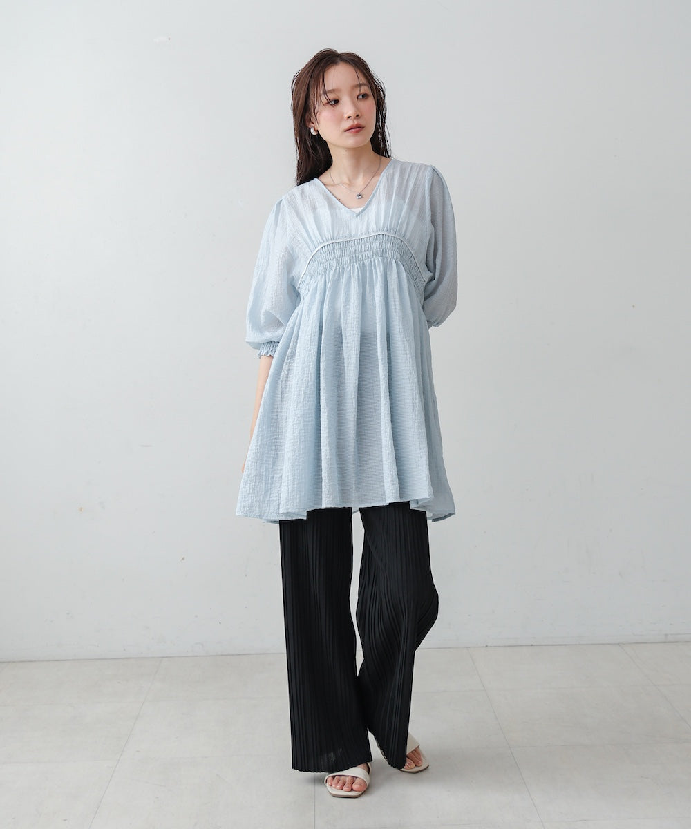 ギャザーミニワンピース