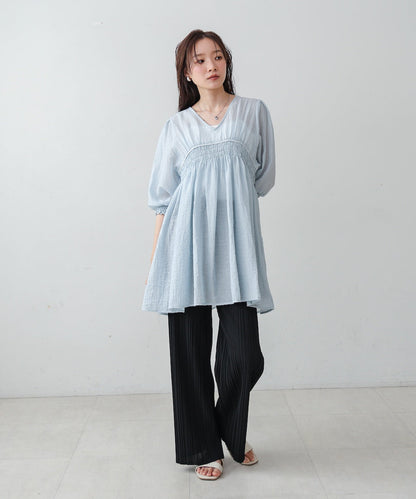 ギャザーミニワンピース