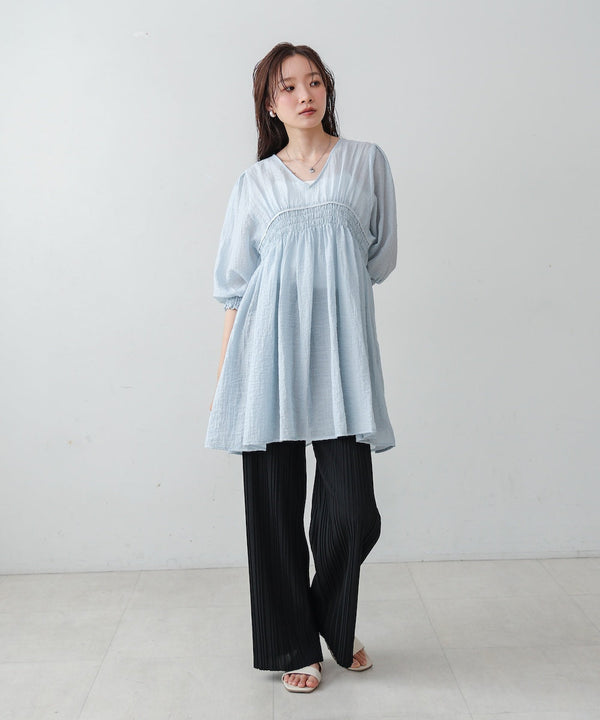 ギャザーミニワンピース