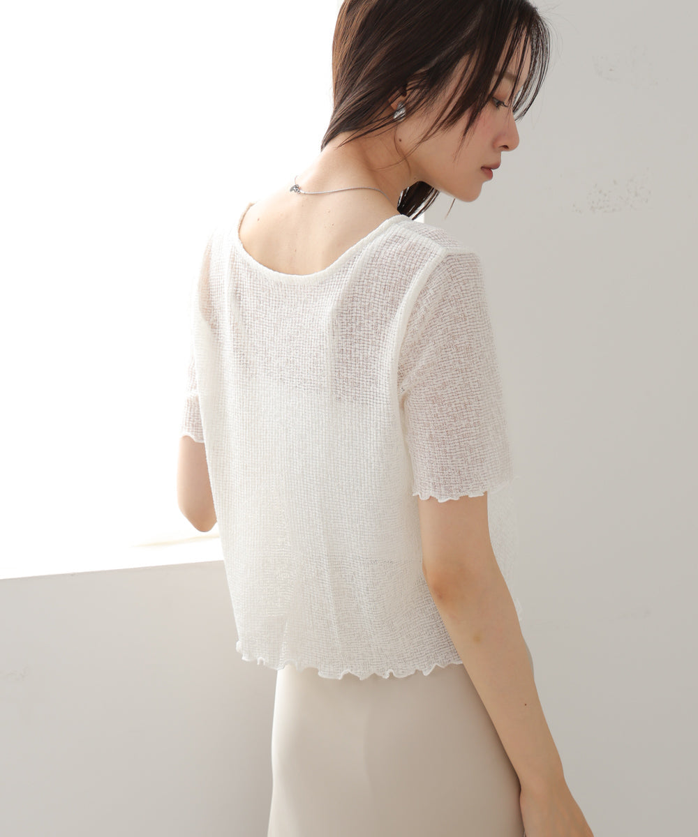 ウェーブデザイン半袖カットソー