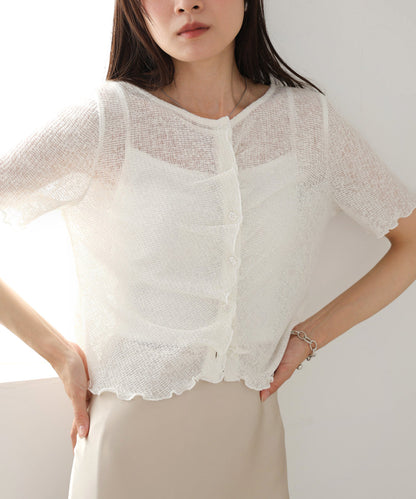 ウェーブデザイン半袖カットソー