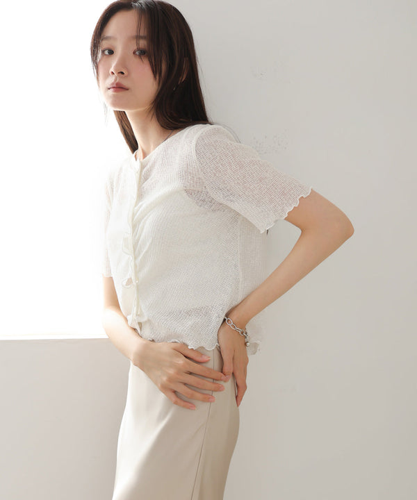 ウェーブデザイン半袖カットソー