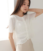 ウェーブデザイン半袖カットソー