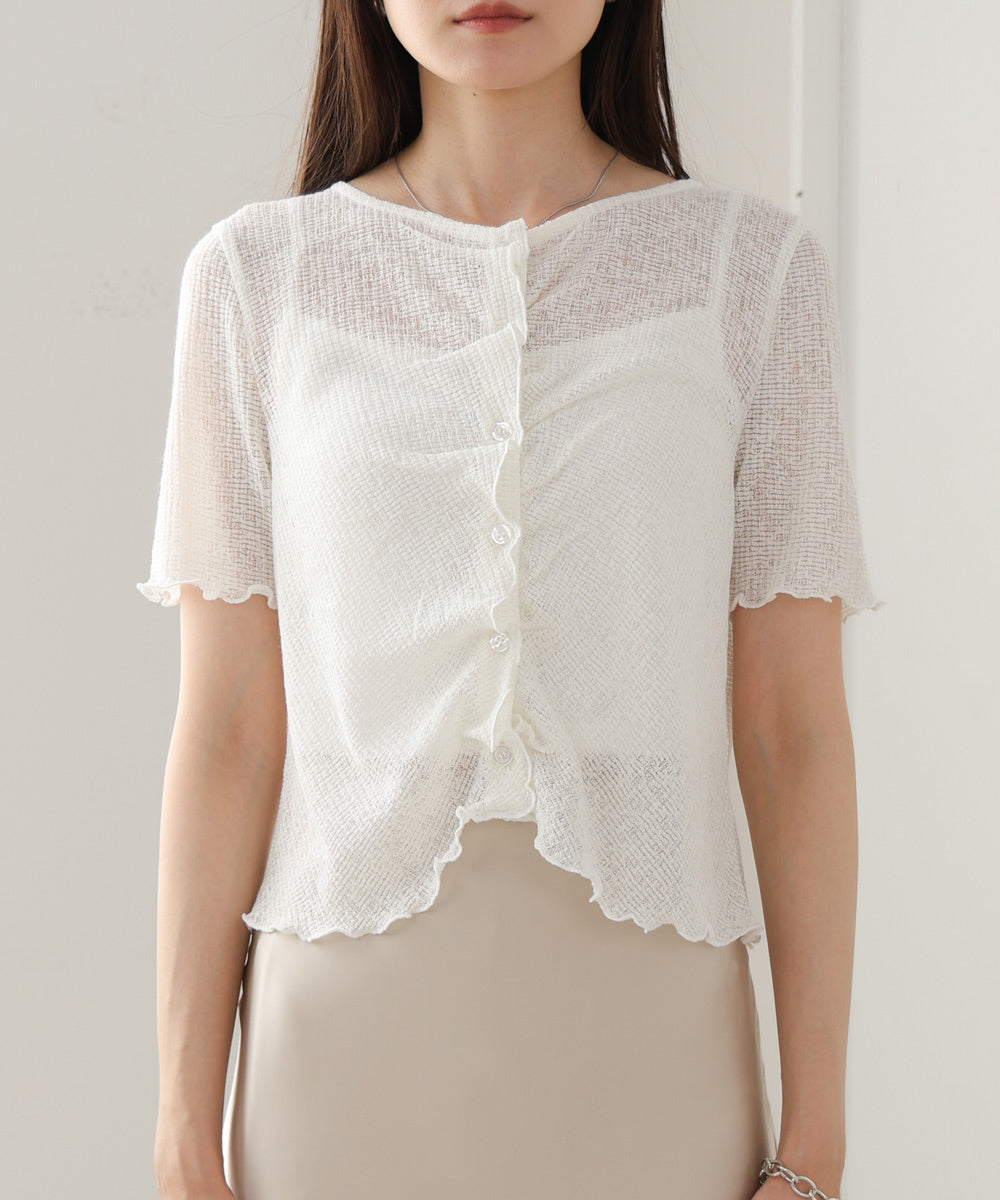 ウェーブデザイン半袖カットソー