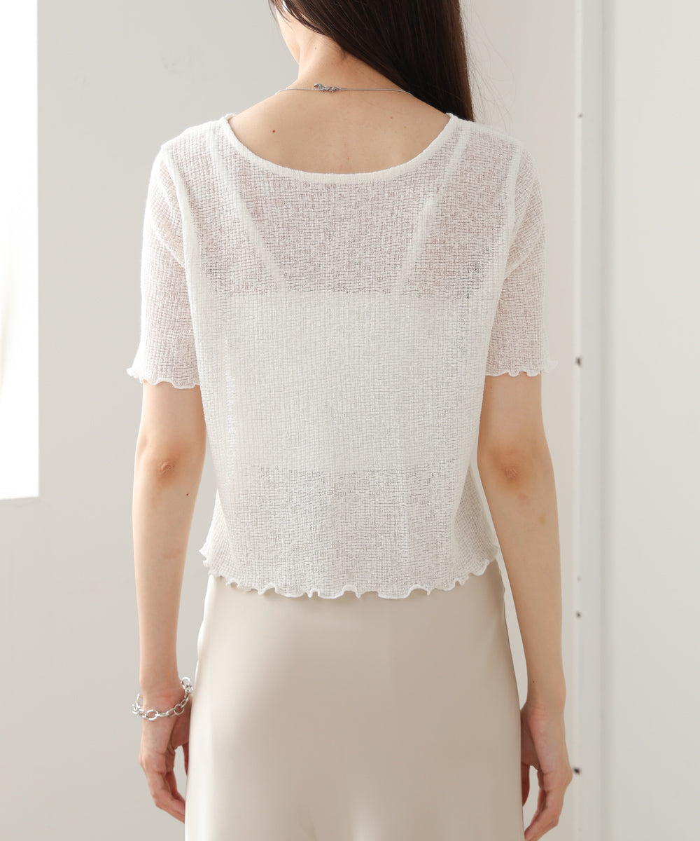 ウェーブデザイン半袖カットソー