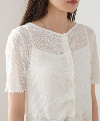 ウェーブデザイン半袖カットソー