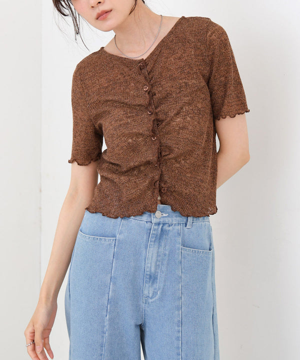 ウェーブデザイン半袖カットソー