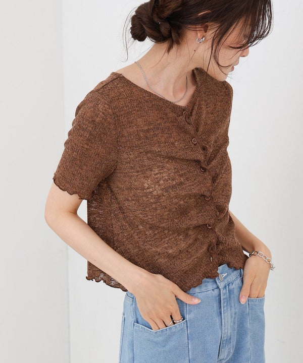 ウェーブデザイン半袖カットソー