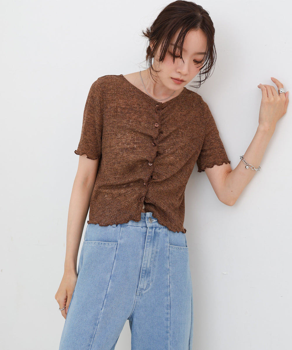 ウェーブデザイン半袖カットソー