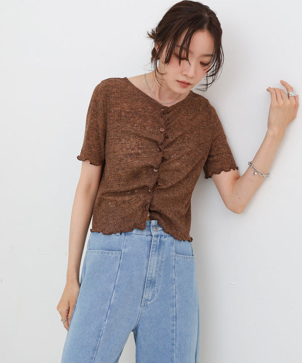 ウェーブデザイン半袖カットソー