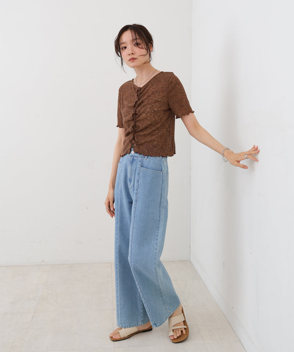 ウェーブデザイン半袖カットソー