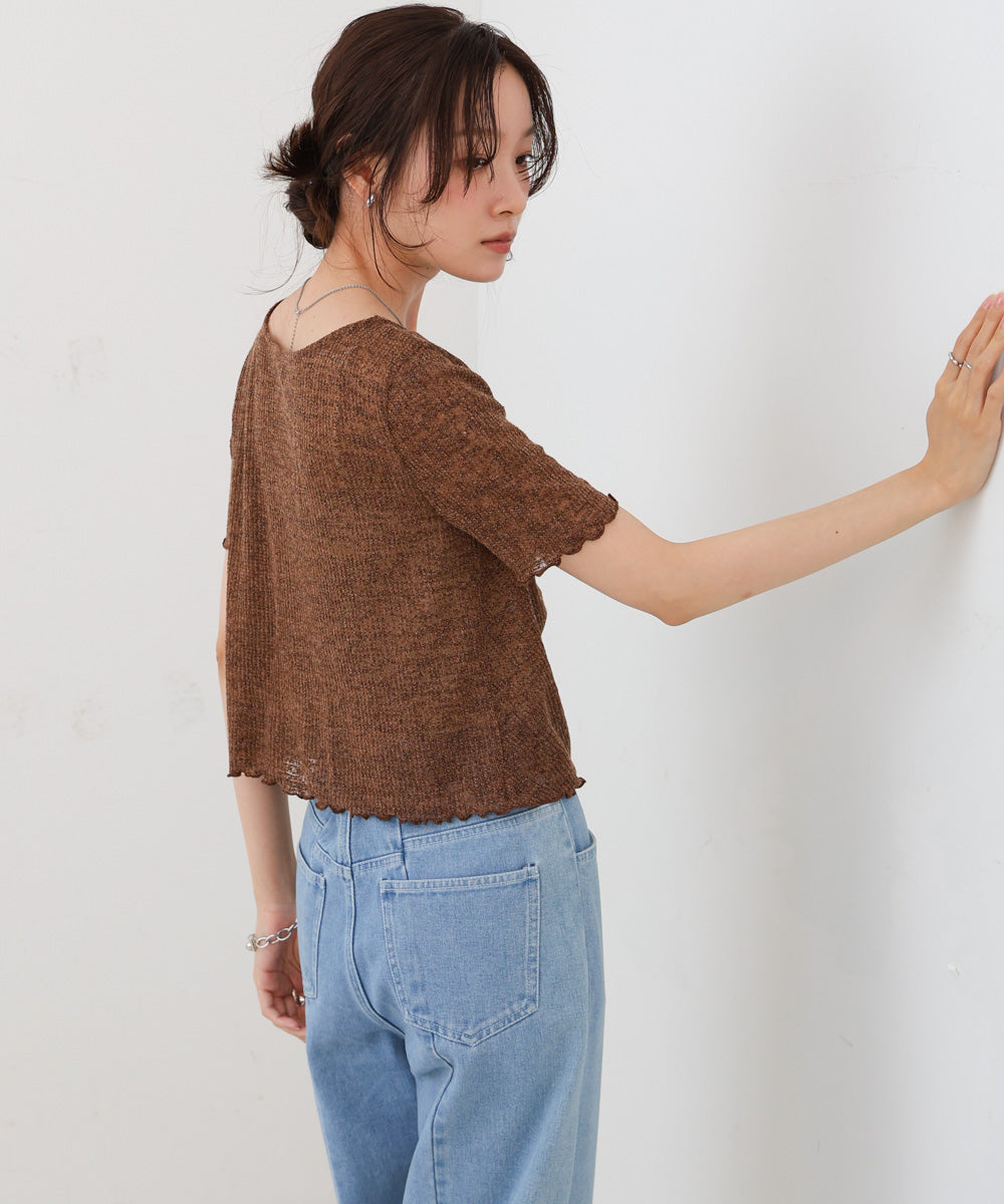 ウェーブデザイン半袖カットソー