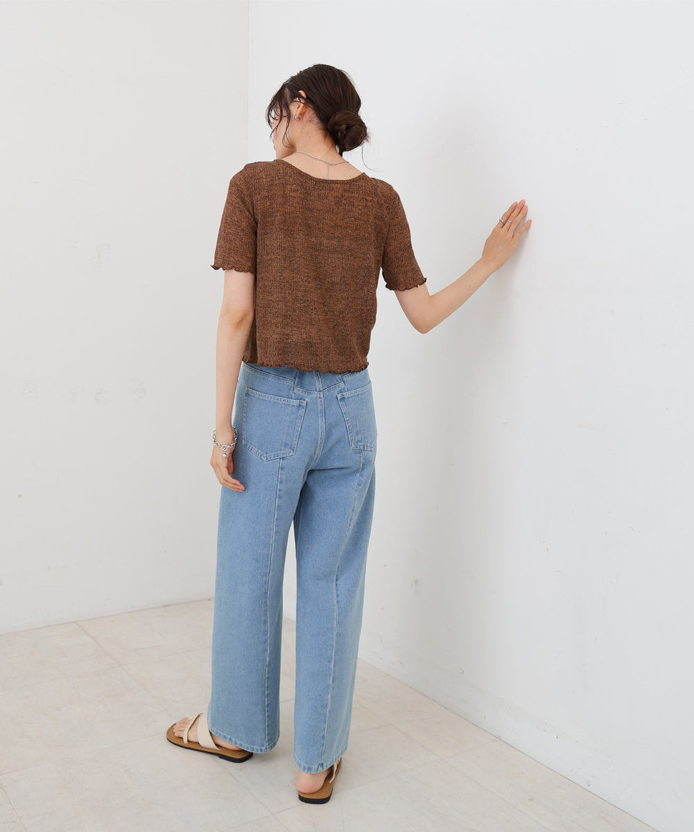 ウェーブデザイン半袖カットソー