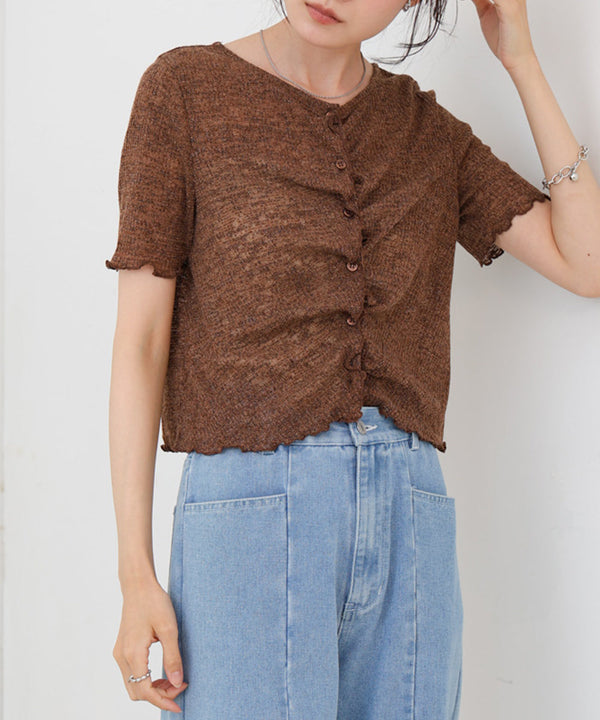 ウェーブデザイン半袖カットソー