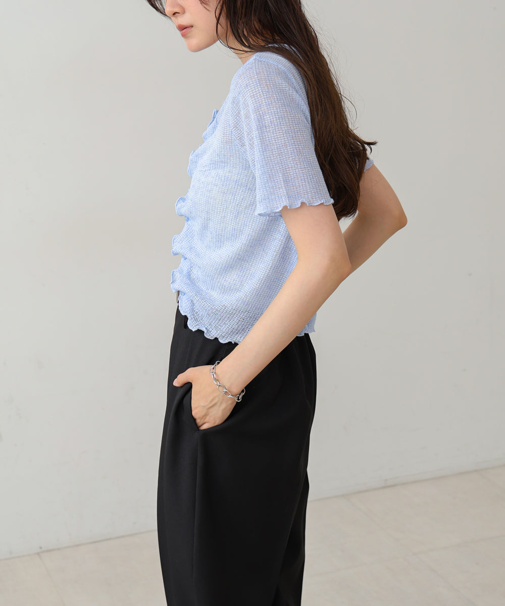 ウェーブデザイン半袖カットソー