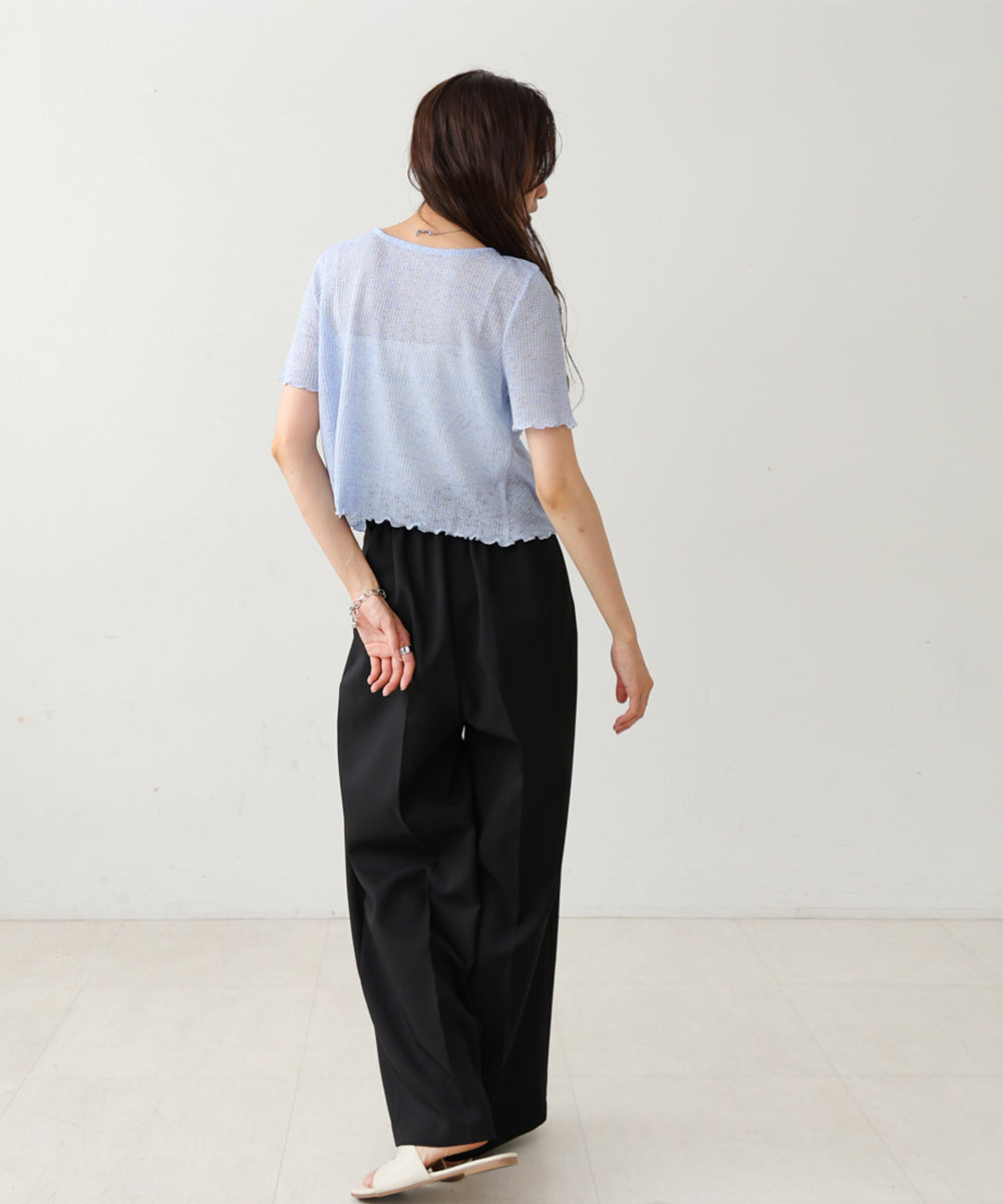 ウェーブデザイン半袖カットソー