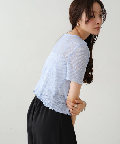 ウェーブデザイン半袖カットソー