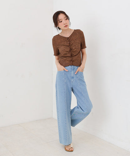 ウェーブデザイン半袖カットソー